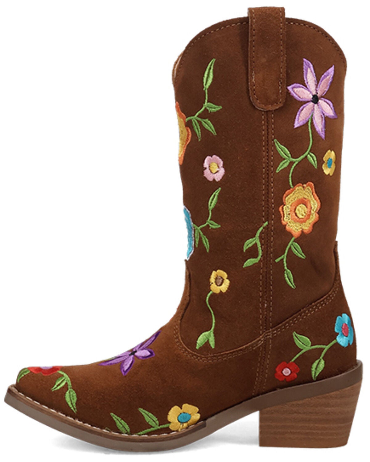 Image #3 - Dingo Little Girls' Flower Power Western Boots - Snip Toe, Brown, hi-res