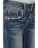 Image #2 - Shyanne Girls' Americana Horseshoe Pocket Stretch Bootcut Jeans , Blue, hi-res