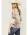 Image #4 - Wild Moss Women's Floral Print Cold Shoulder Top, Cream, hi-res