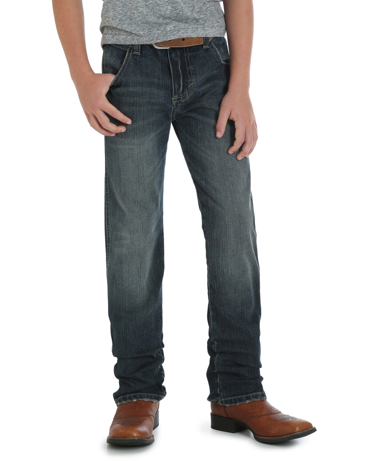 Image #1 - Wrangler Retro Boys' Jerome Slim Straight Jeans, Blue, hi-res