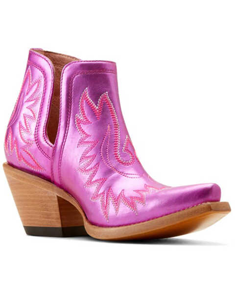 Image #1 - Ariat Women's Dixon Western Booties - Snip Toe, Pink, hi-res