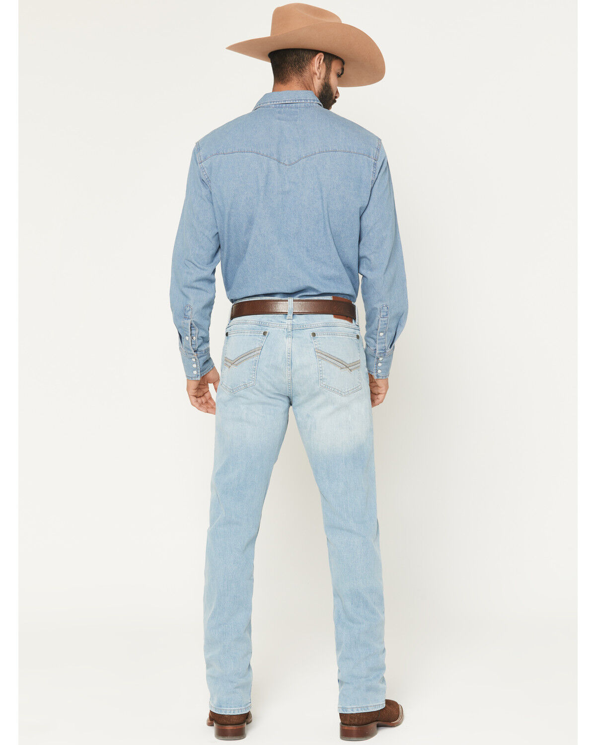 Image #3 - Wrangler Retro Men's 42MWx 20X Light Wash Bootcut Stretch Denim Jeans, Light Wash, hi-res