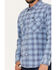 Image #2 - Brixton Men's Bowery Summer Weight Long Sleeve Button Down Shirt, Light Blue, hi-res