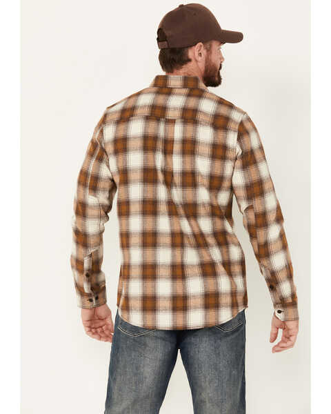 Image #4 - Brothers and Sons Men's Stewert Everyday Plaid Print Button Down Western Flannel Shirt, Dark Brown, hi-res