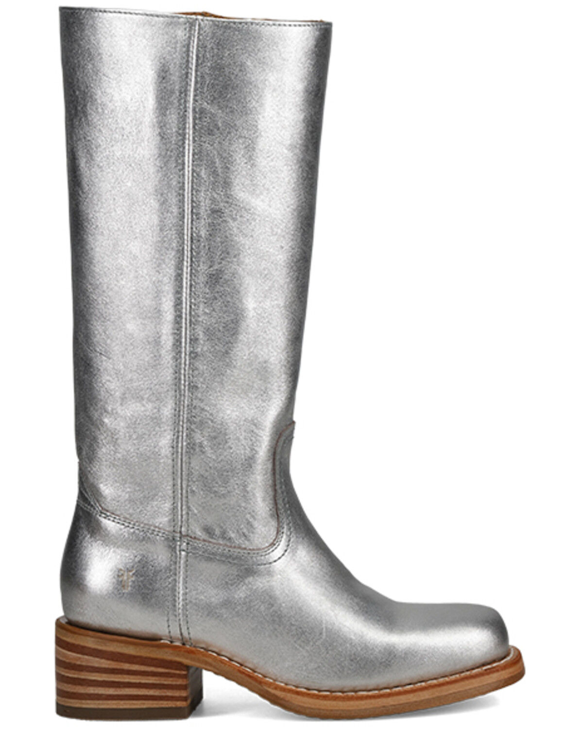 Image #2 - Frye Women's Campus 14L Metallic Fashion Boots - Round Toe, Silver, hi-res