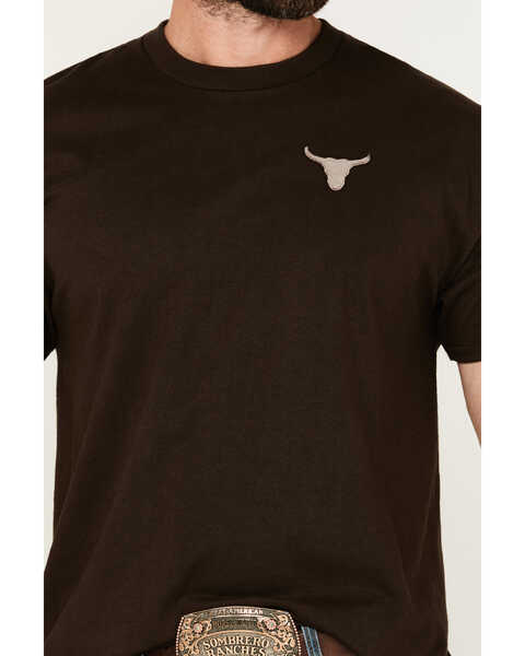 Image #2 - Riot Society Men's Bull Skull Short Sleeve Graphic T-Shirt, Brown, hi-res