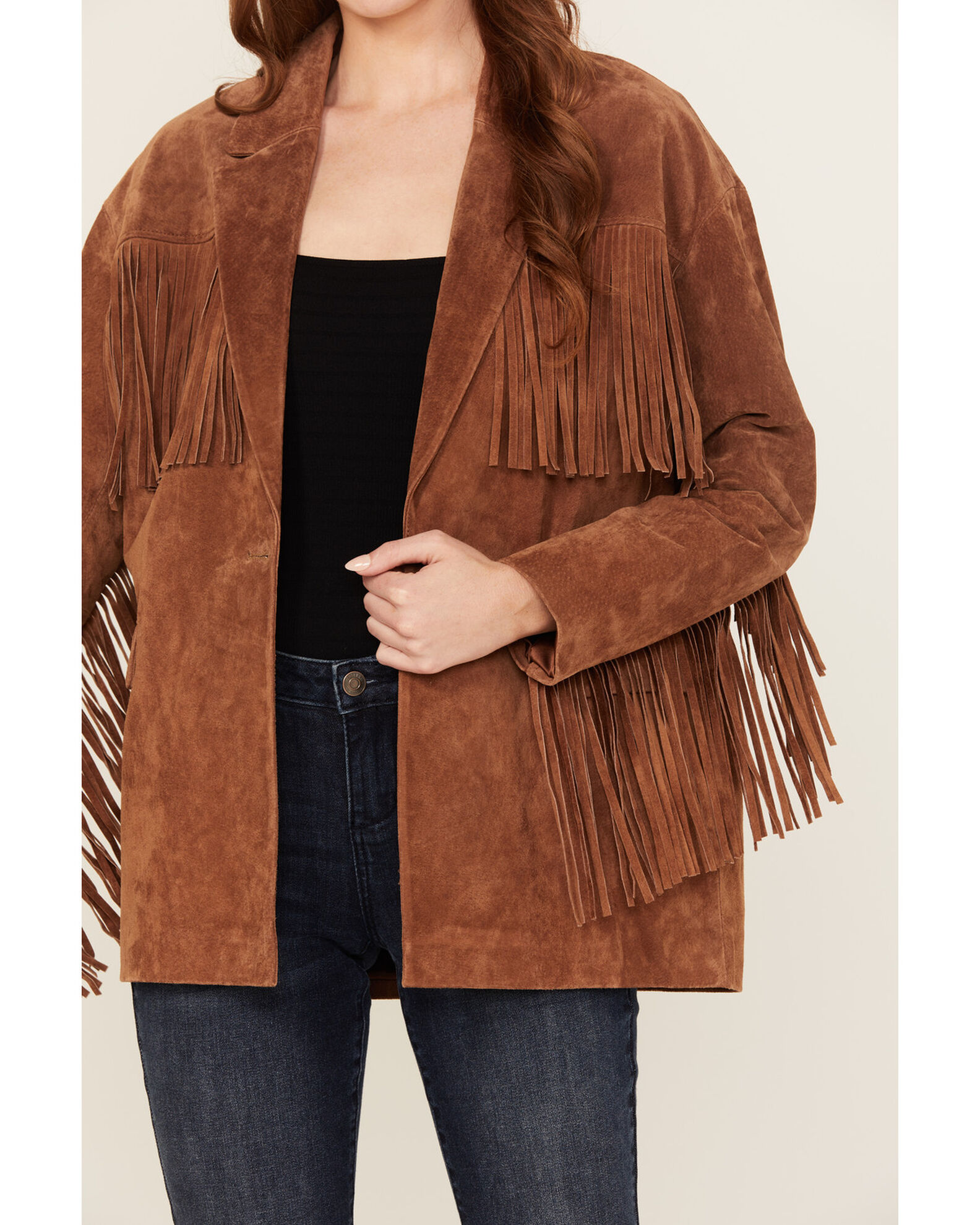 BLANKNYC Women s Suede Fringe Blazer Sheplers