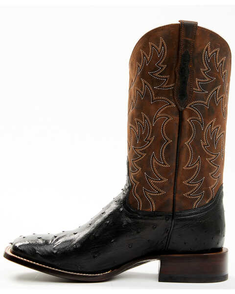 Cody James Men's Saddle Black Full-Quill Ostrich Exotic Western Boots - Broad Square Toe , Black, hi-res