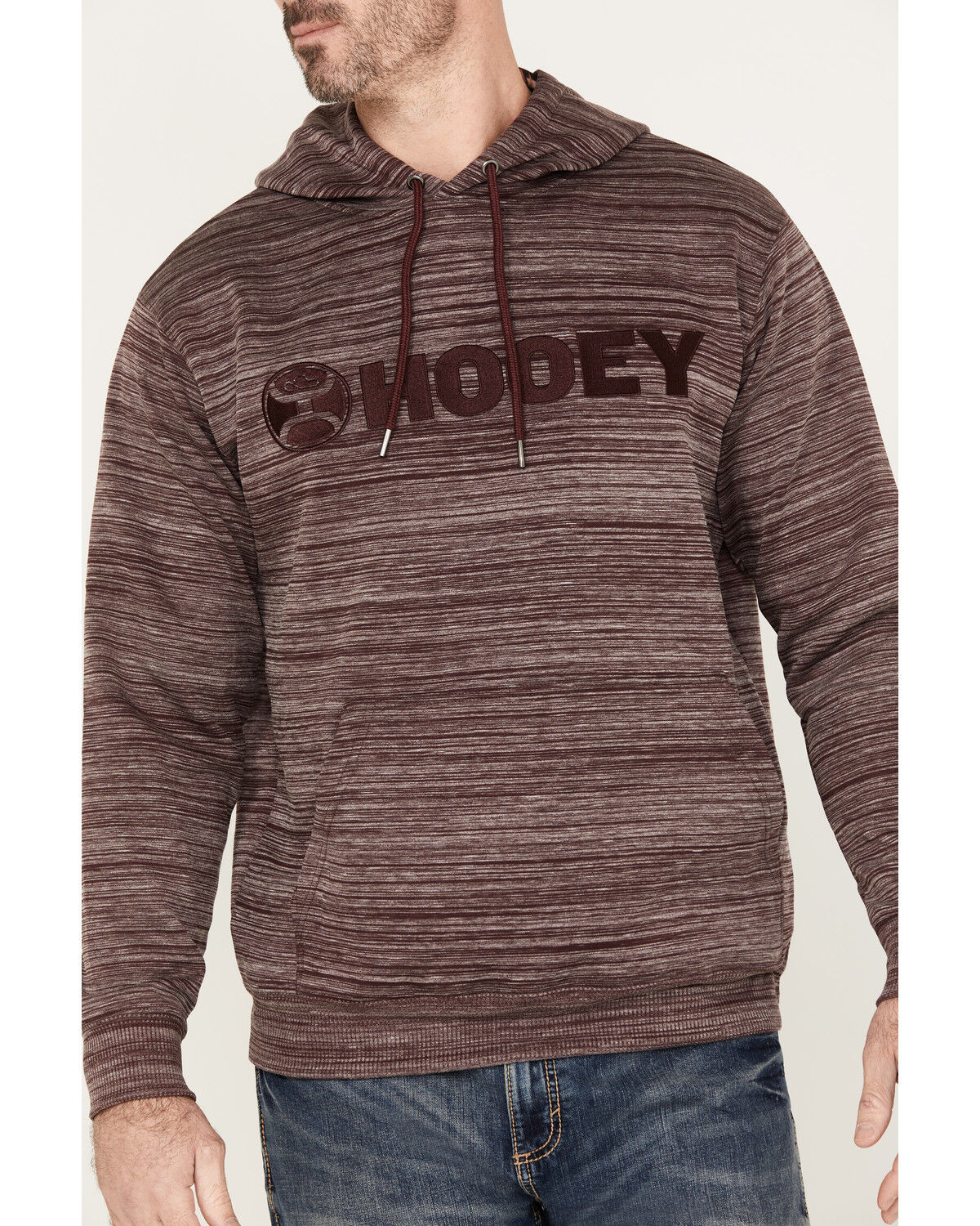 Image #3 - Hooey Men's Lock Up Logo Hooded Sweatshirt, Burgundy, hi-res