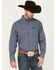 Image #1 - George Strait by Wrangler Plaid Print Long Sleeve Button Down Western Shirt - Big & Tall, Blue, hi-res