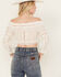Image #4 - Revel Women's Eyelet Off The Shoulder Long Sleeve Top, White, hi-res