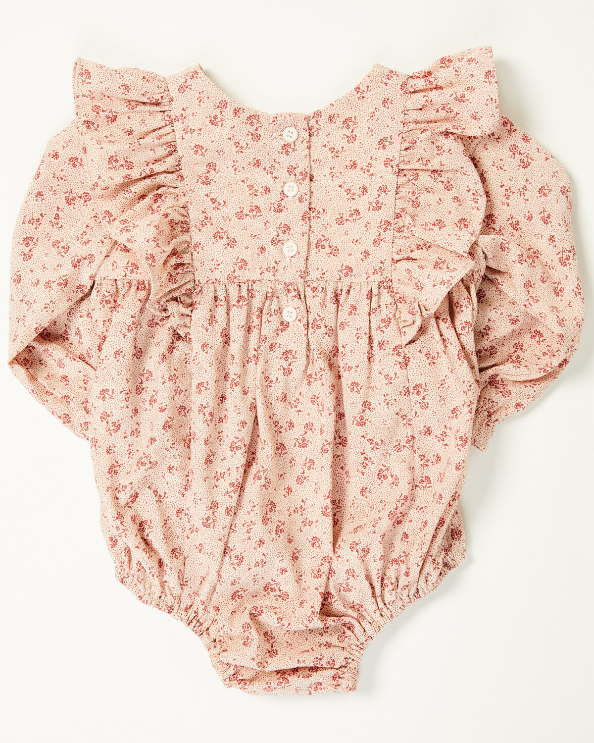 Image #3 - Yura Infant Girls' Floral Print Long Sleeve Snap Onesie, Burgundy, hi-res