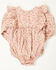 Image #3 - Yura Infant Girls' Floral Print Long Sleeve Snap Onesie, Burgundy, hi-res