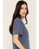 Image #2 - Blue Life Women's Cheyenne Rodeo Short Sleeve Graphic Tee, Navy, hi-res