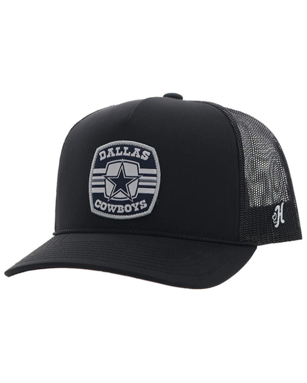 Image #1 - Hooey Men's Dallas Cowboys Logo Trucker Cap, Black, hi-res