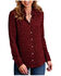 Image #1 - Stetson Women's Western Ditsy Printed Long Sleeve Snap Western Shirt, Wine, hi-res