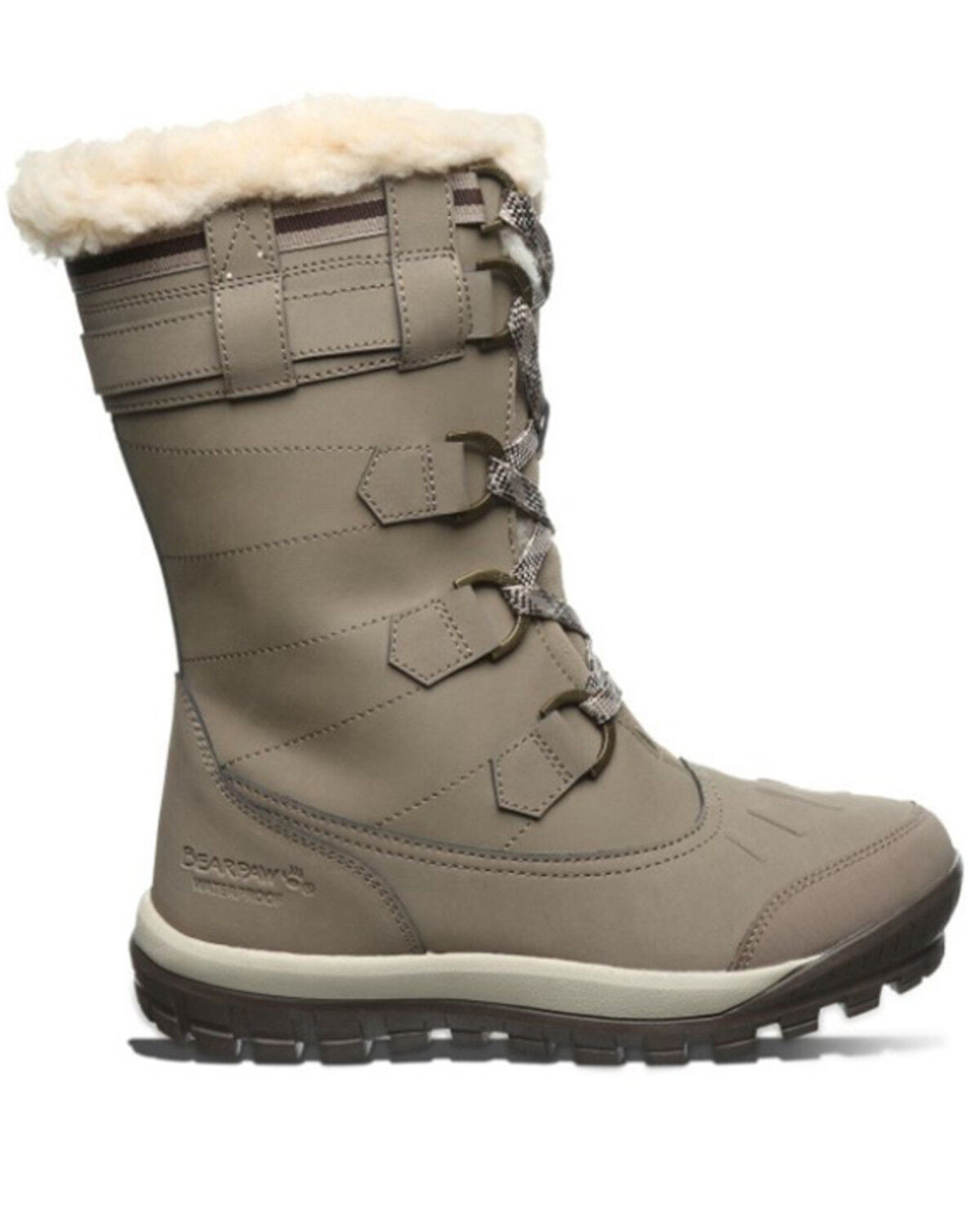 Image #2 - Bearpaw Women's Desdemona 10" Waterproof Lace-Up Boots - Round Toe, Beige, hi-res