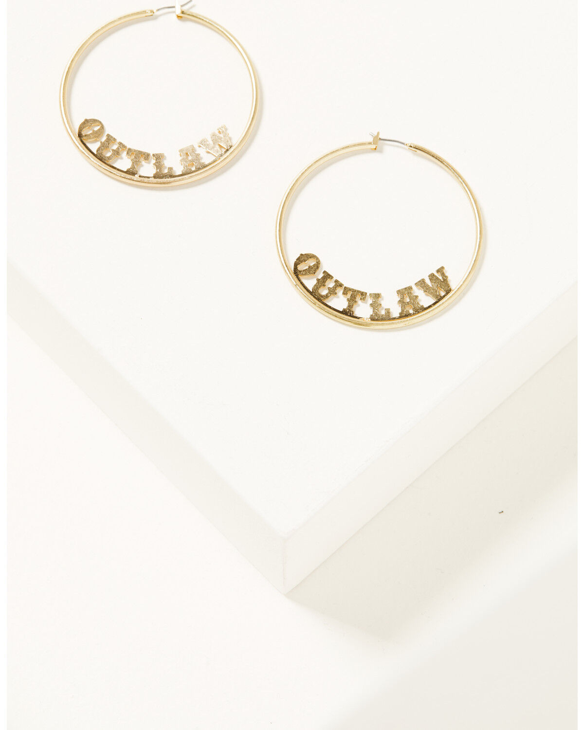 Image #1 - Idyllwind Women's Outlaw Gold Hoop Earrings, Gold, hi-res
