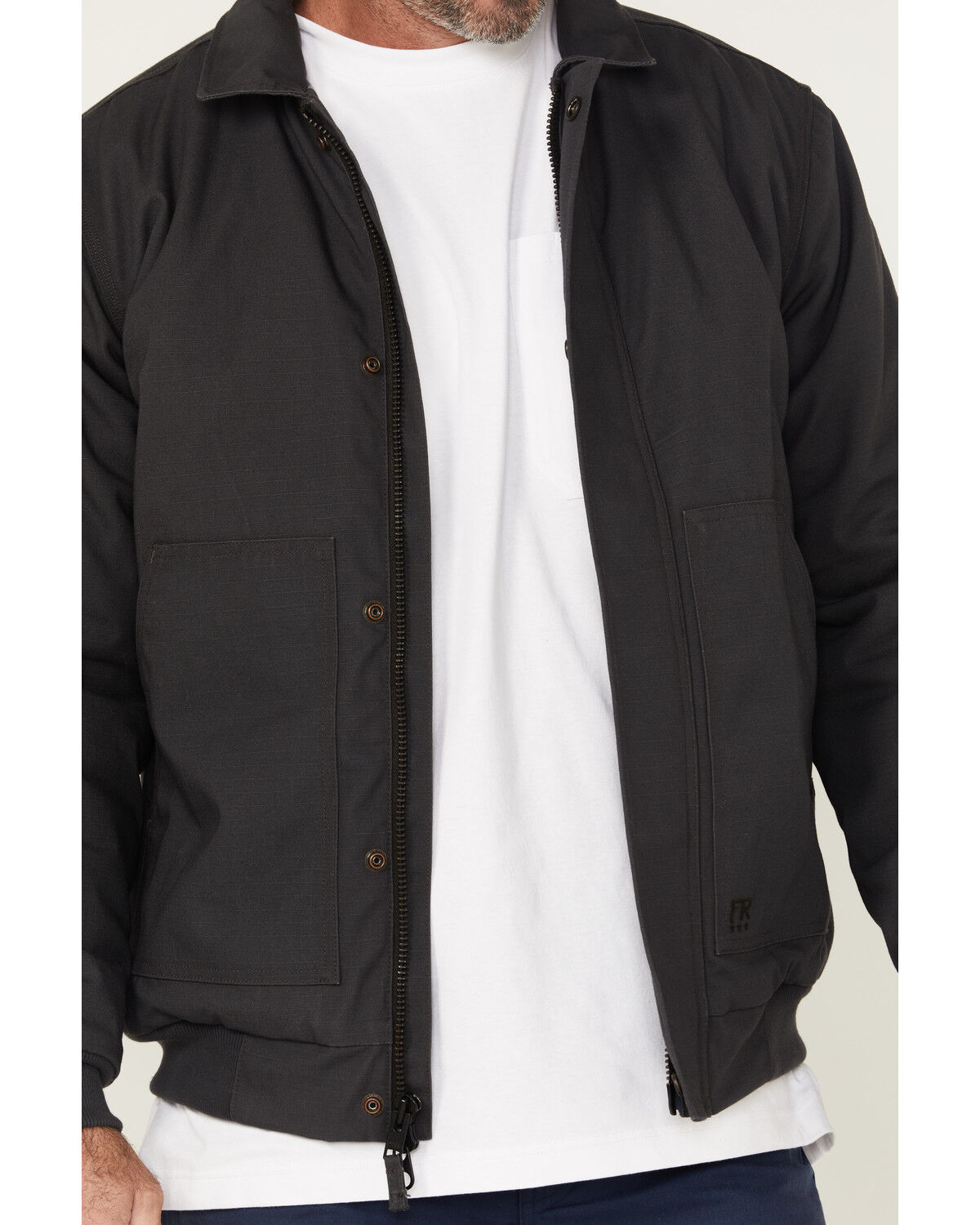 Image #3 - Cody James Men's FR Ripstop Utility Bomber Work Jacket, Charcoal, hi-res
