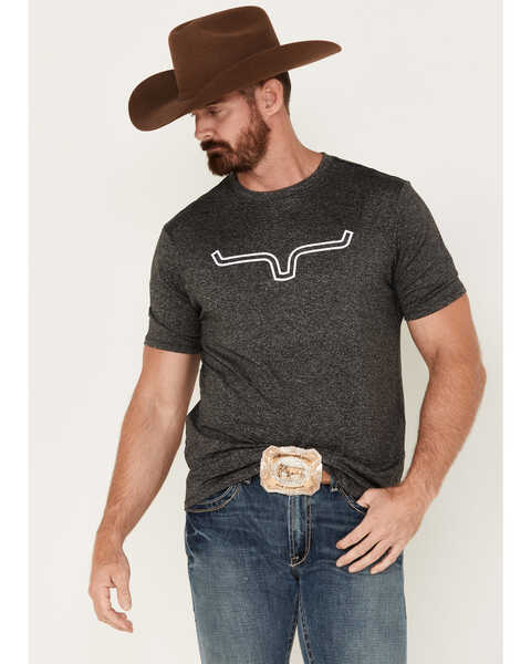 Kimes Ranch Men's Outlier Tech Logo Graphic T-Shirt, Charcoal, hi-res