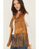 Image #2 - Wrangler X Lainey Wilson Women's Festival Fringe Faux Suede Vest, Brown, hi-res