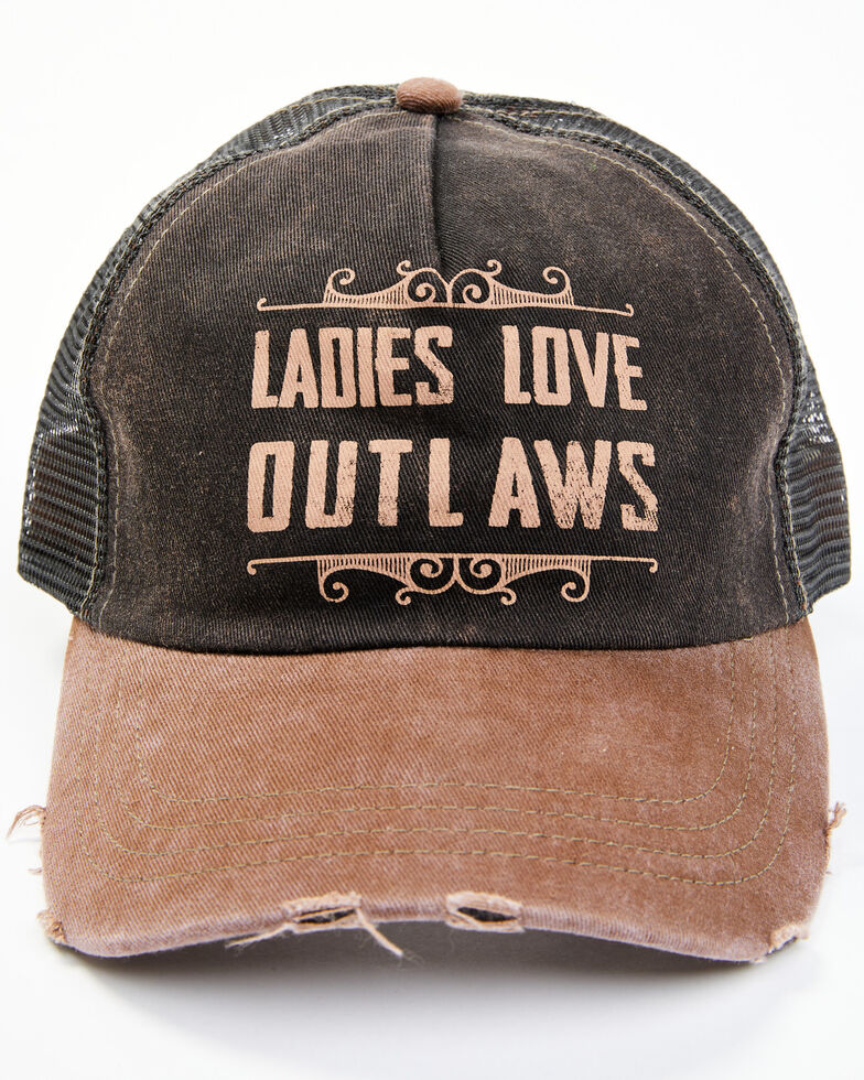 Idyllwind Women's Ladies Love Outlaws Ball Cap, Brown, hi-res
