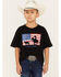 Cody James Boys' American Flag Silhouette Graphic T-Shirt, Black, hi-res