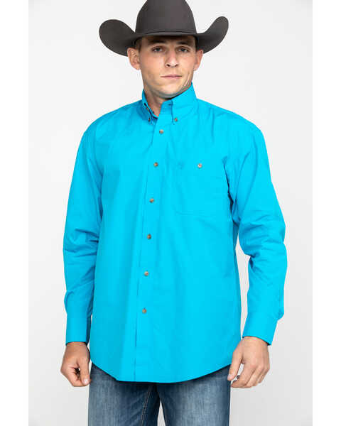 Image #5 - George Strait by Wrangler Men's Solid Long Sleeve Button Down Western Shirt, , hi-res