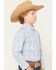 Image #2 - Panhandle Slim Boys' Plaid Print Long Sleeve Button-Down Stretch Western Shirt, Blue, hi-res