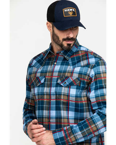 Image #5 - Cody James Men's FR Geo Print Long Sleeve Work Shirt - Tall, Light Blue, hi-res