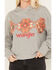 Wrangler Retro Women's Southwestern Print Cropped Hoodie, Heather Grey, hi-res