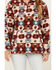 Image #3 - Cotton & Rye Women's Southwestern Print Sherpa Half Zip Pullover , Rust Copper, hi-res