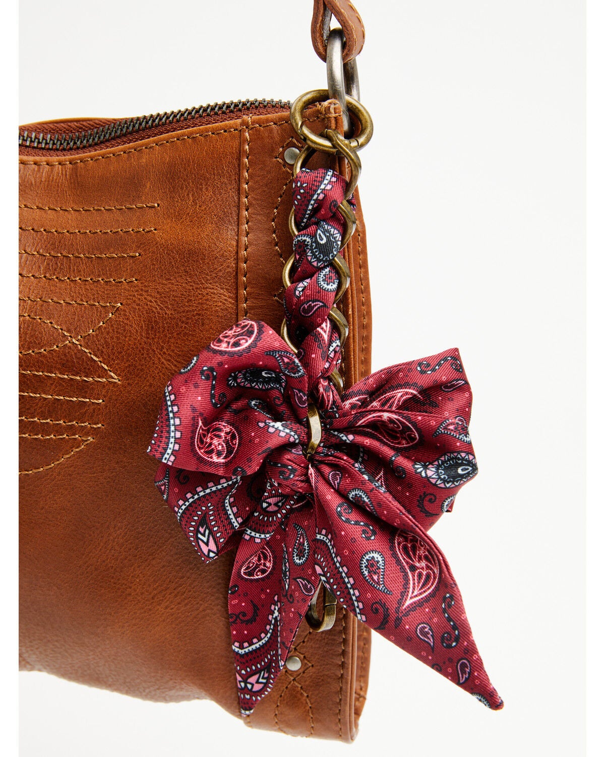 Boot Barn Women's Bandana Bow Bag Charm, Red, hi-res