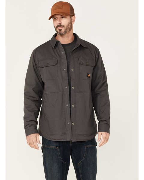 Image #1 - Hawx Men's Gordon Stretch Ripstop Snap-Down Work Shirt Jacket , Charcoal, hi-res