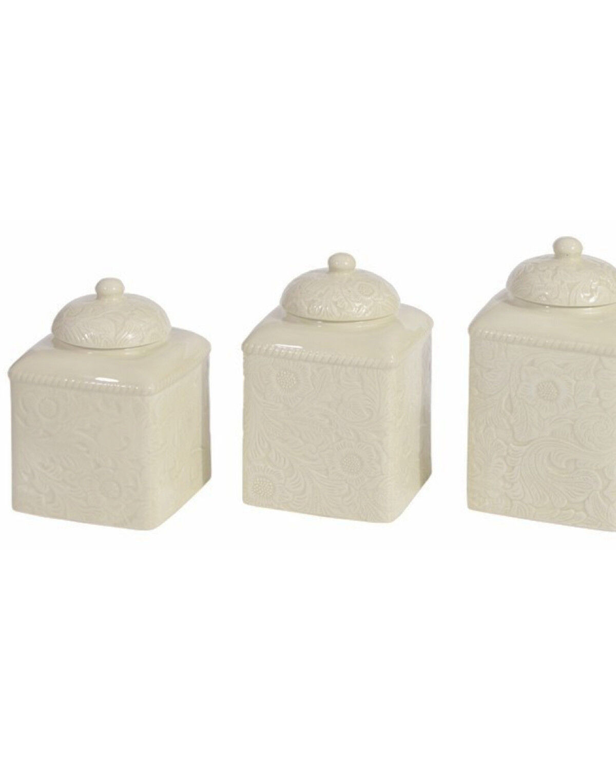 Image #1 - HiEnd Accents Savannah Canister Set - Cream, Cream, hi-res