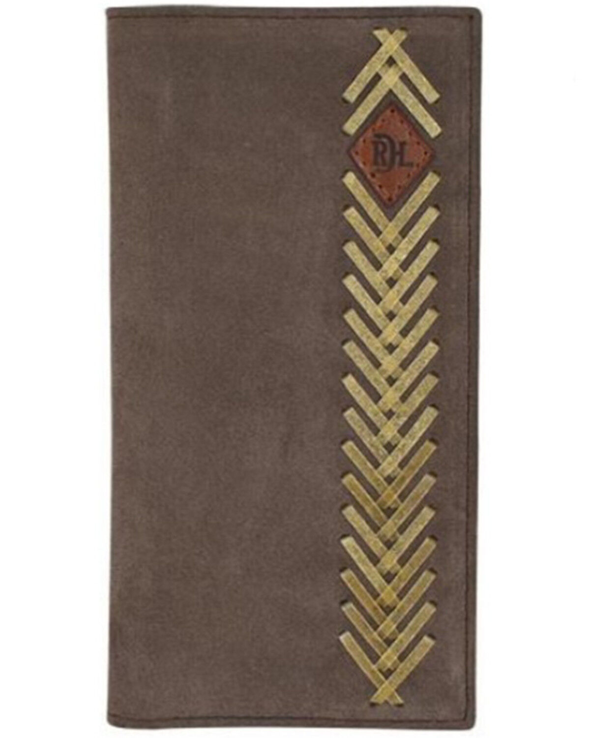 Image #1 - Red Dirt Hat Men's Roughout Herringbone Rawhide Rodeo Wallet, Brown, hi-res