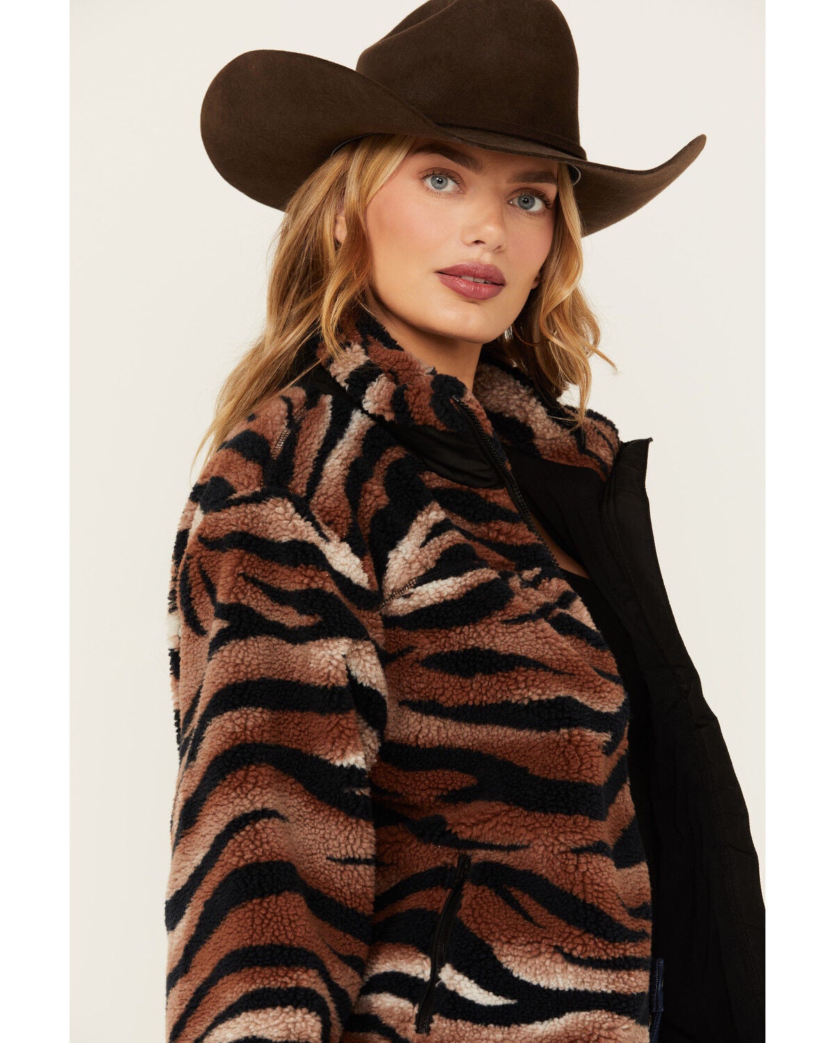 Image #4 - Wrangler Women's Tiger Print Sherpa Jacket, , hi-res