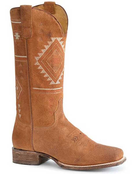 Roper Women's All Over Aztek Western Boots - Square Toe, Brown, hi-res
