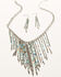 Image #1 - Shyanne Women's Desert Charm Beaded Fringe Jewelry Set - 2 Piece, Silver, hi-res