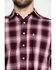 Image #4 - Tuf Cooper Men's Stretch Ombre Plaid Long Sleeve Western Shirt , Rust Copper, hi-res