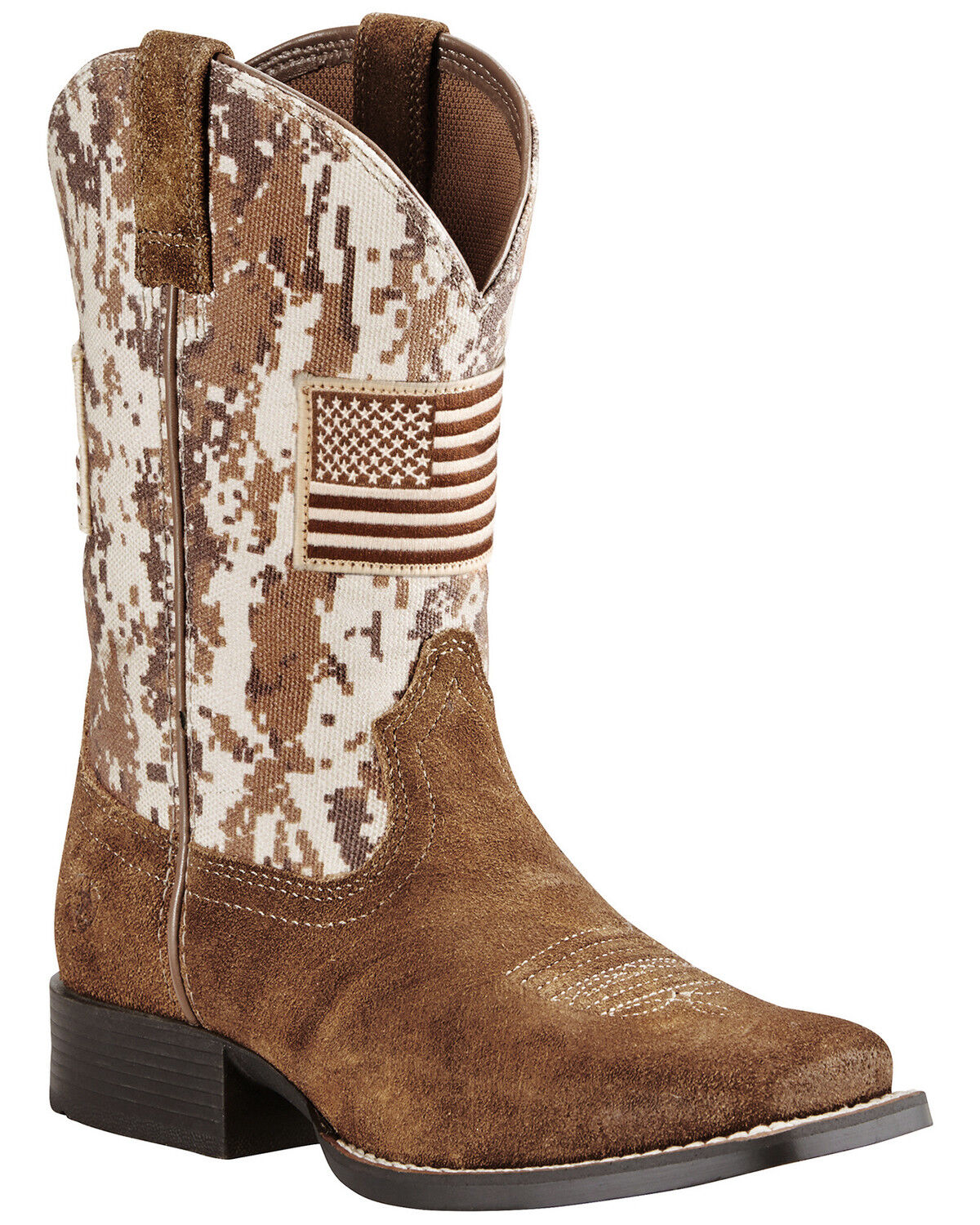 Image #1 - Ariat Boys' Patriot Boots - Broad Square Toe, Brown, hi-res