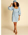 Image #2 - Billabong x Wrangler Women's Just A Dream Floral Print Long Sleeve Denim Mini Dress, Blue, hi-res