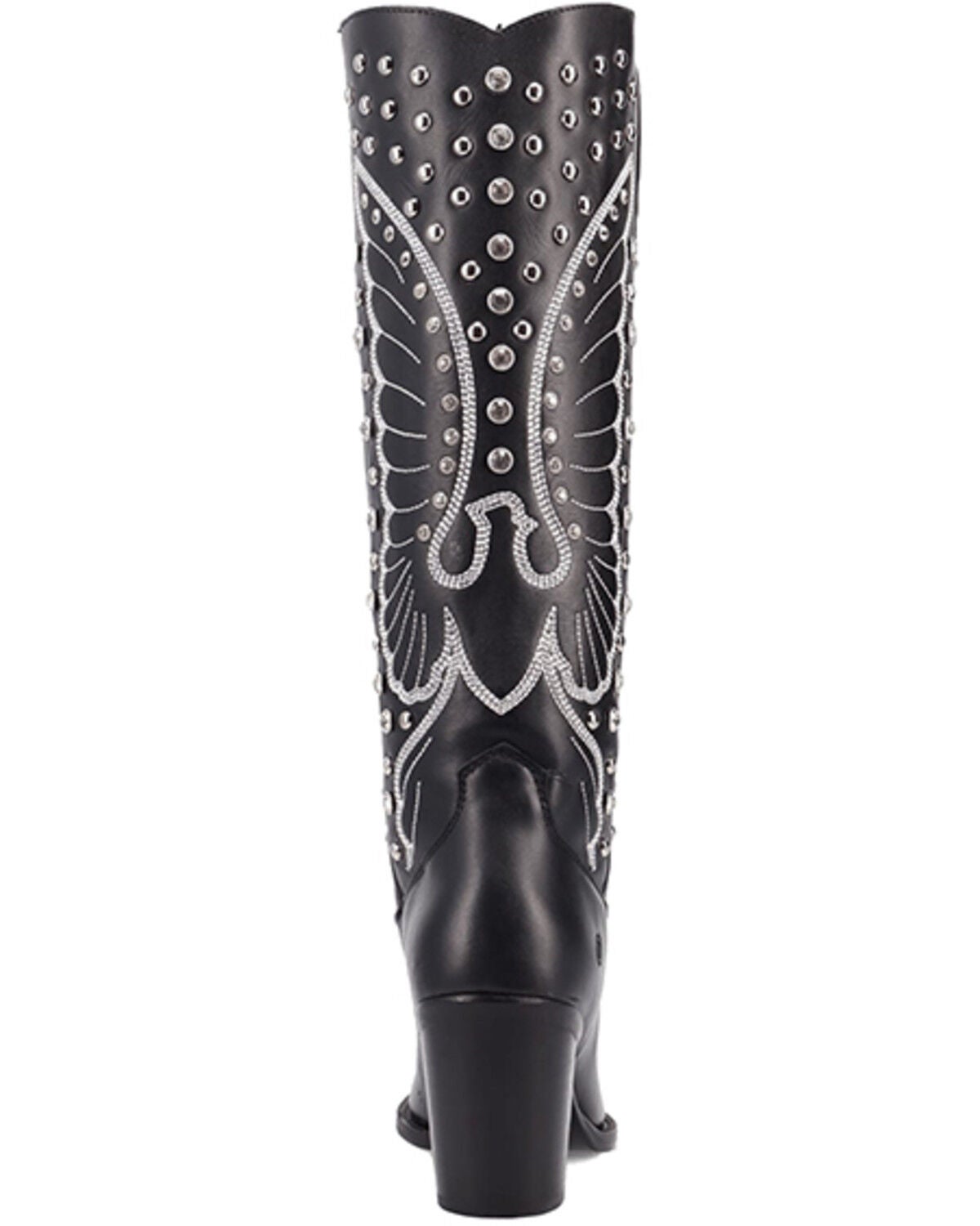 Image #7 - Dingo Women's Diamonds Forever Tall Western Boots - Round Toe, Black, hi-res