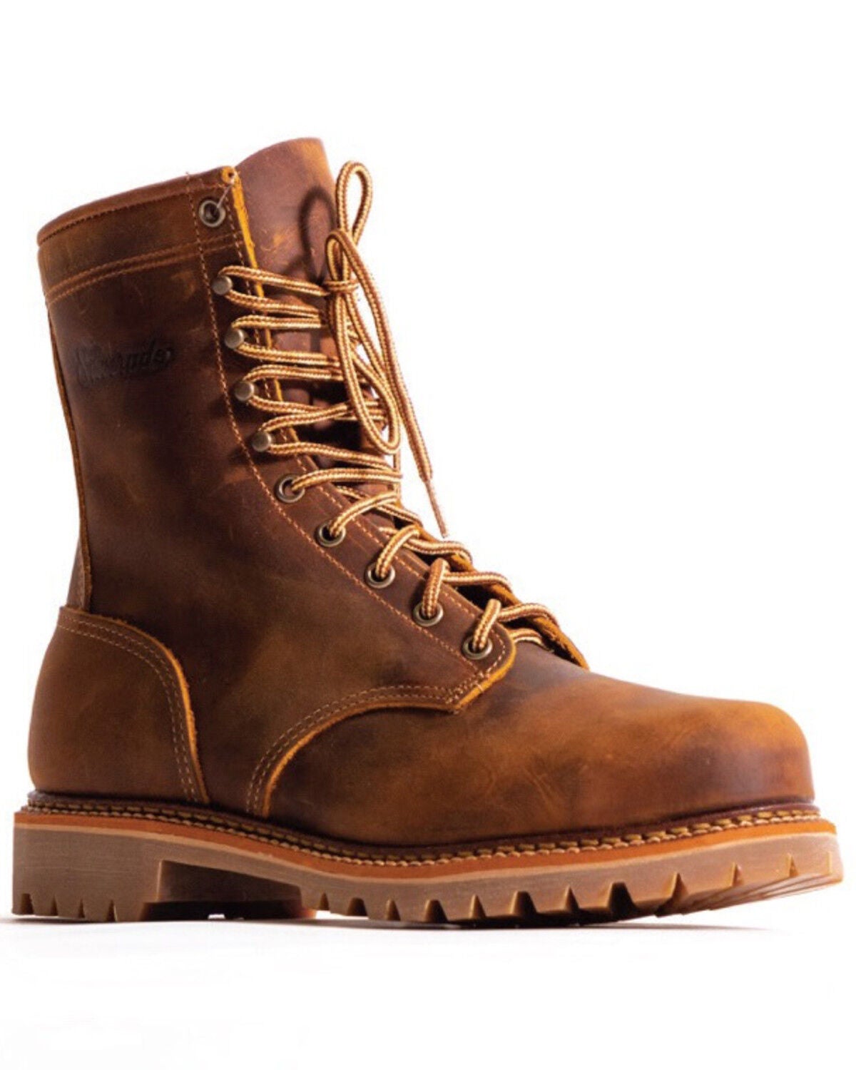 Silverado Men's 8" Lace-Up Work Boots - Soft Toe, Tan, hi-res
