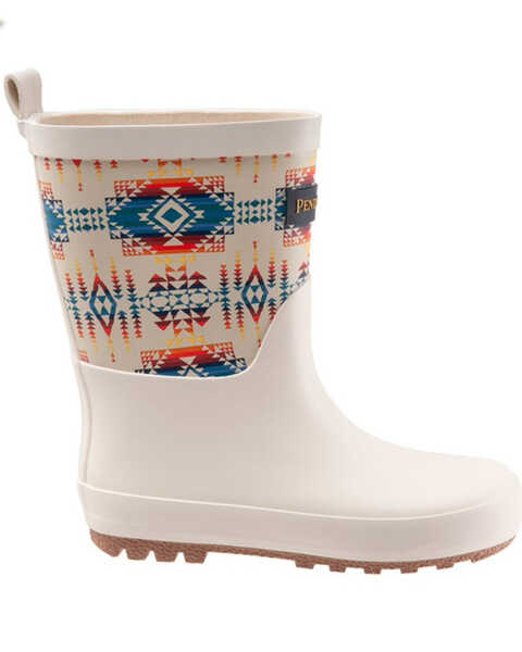 Image #2 - Pendleton Girls' Pilot Rock Rain Boots - Round Toe, Cream, hi-res