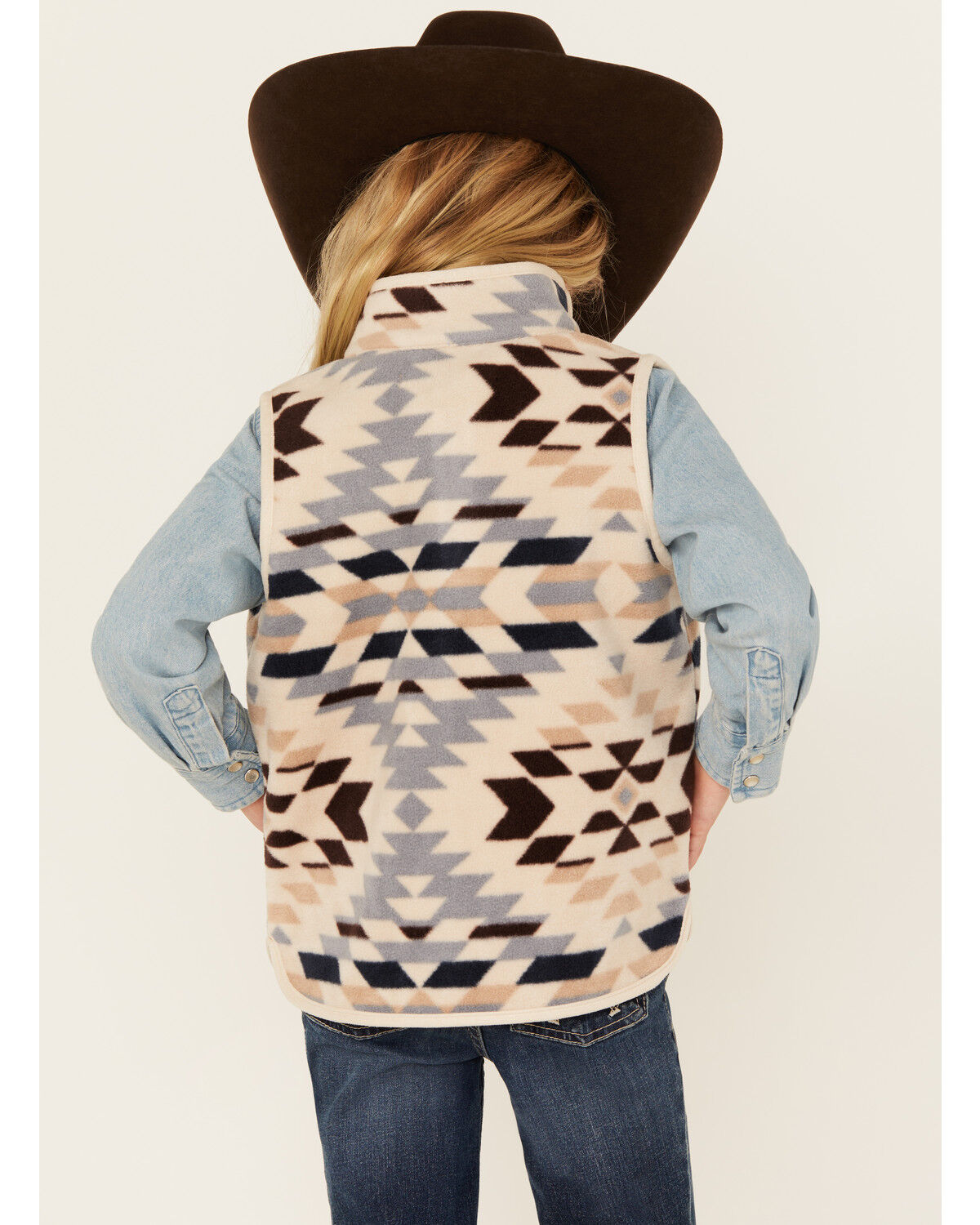 Image #4 - Shyanne Girls' Polar Fleece Zip-Up Vest, Natural, hi-res