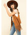 Image #3 - Vocal Women's Studded Fringe Vest, Camel, hi-res