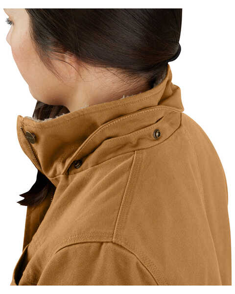 Image #5 - Carhartt Women's Loose Fit Weathered Duck Coat, Brown, hi-res