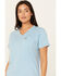 Image #2 - Ariat Women's Rebar Cotton Strong Short Sleeve Work Tee, Blue, hi-res