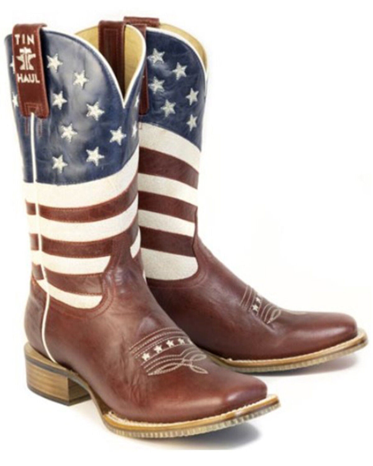 Image #1 - Tin Haul Women's USA 1776-2026 Western Boots - Broad Square Toe, Red, hi-res